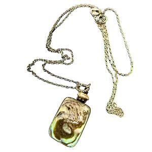 Abalone Pendant 18" 925 Sterling Silver Chain